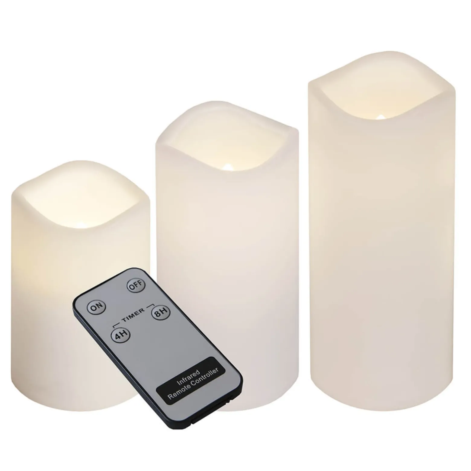 Dreierset LED-Kerzen für den Außenbereich