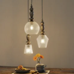 Dreiflammige Glas-Pendellampe Talisa