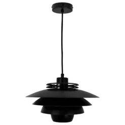 Dyberg Larsen Hängelampe Ejka mini, schwarz, Ø 30 cm, Metall