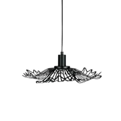 Dyberg Larsen Hängelampe Flora, schwarz matt, Ø 40 cm Metall