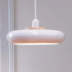 Dyberg Larsen Hängelampe Planet, weiß, Ø 40 cm, Metall