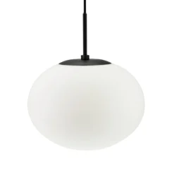 Dyberg Larsen Hängelampe Princess, opal/schwarz, Ø 28 cm