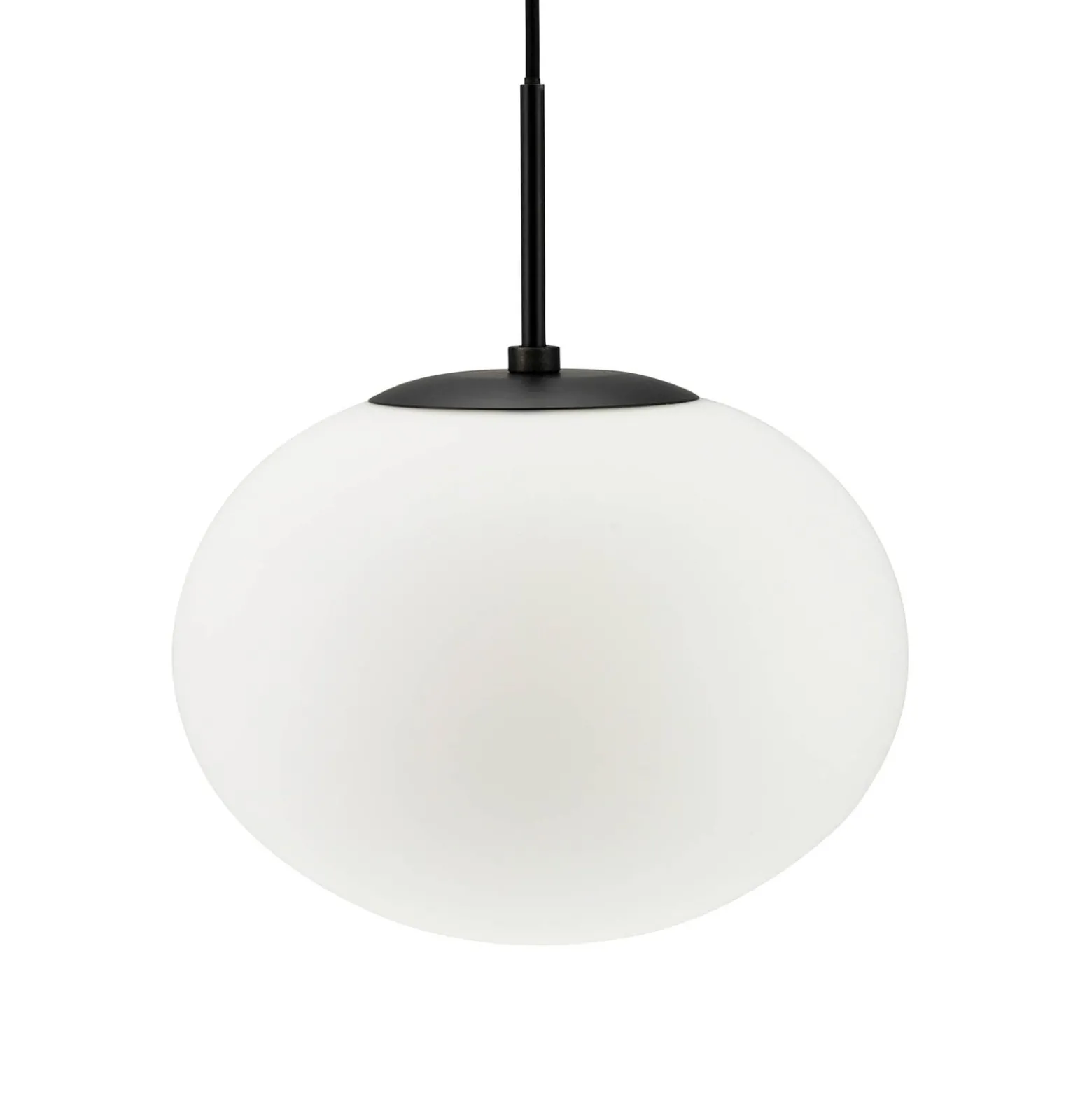 Dyberg Larsen Hängelampe Princess, opal/schwarz, Ø 28 cm