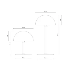 Dyberg Larsen LED-Akkutischlampe Along, rot, 2er-Set