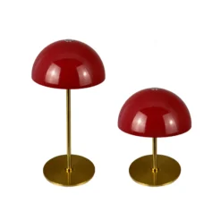 Dyberg Larsen LED-Akkutischlampe Along, rot, 2er-Set