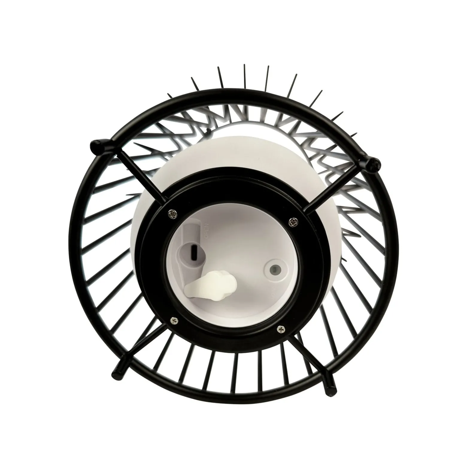 Dyberg Larsen LED-Akku-Tischlampe Basket, schwarz, Metall