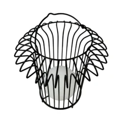 Dyberg Larsen LED-Akku-Tischlampe Basket, schwarz, Metall