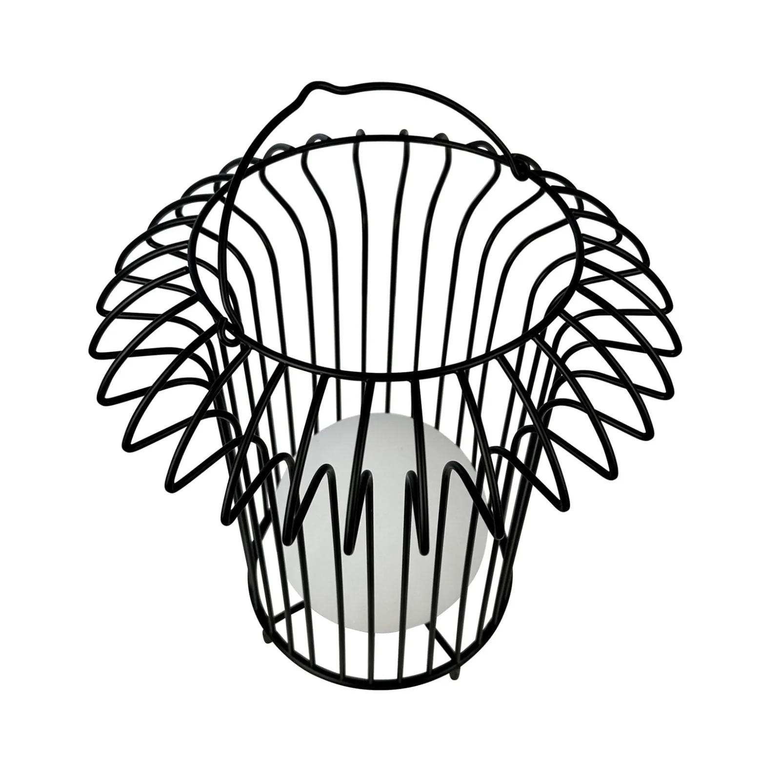 Dyberg Larsen LED-Akku-Tischlampe Basket, schwarz, Metall