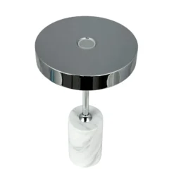 Dyberg Larsen LED-Akku-Tischlampe Starlight, chrom/weiß