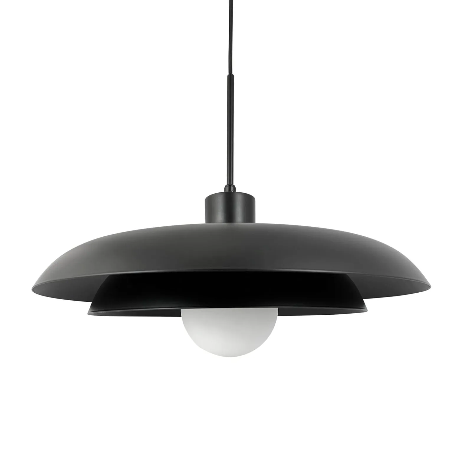 Dyberg Larsen Pendellampe Ava, schwarz, Metall, Ø 44 cm