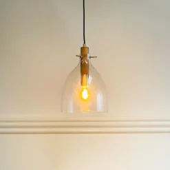 Dyberg Larsen Pendellampe Bistro, Ø 25 cm, transparent, Glas