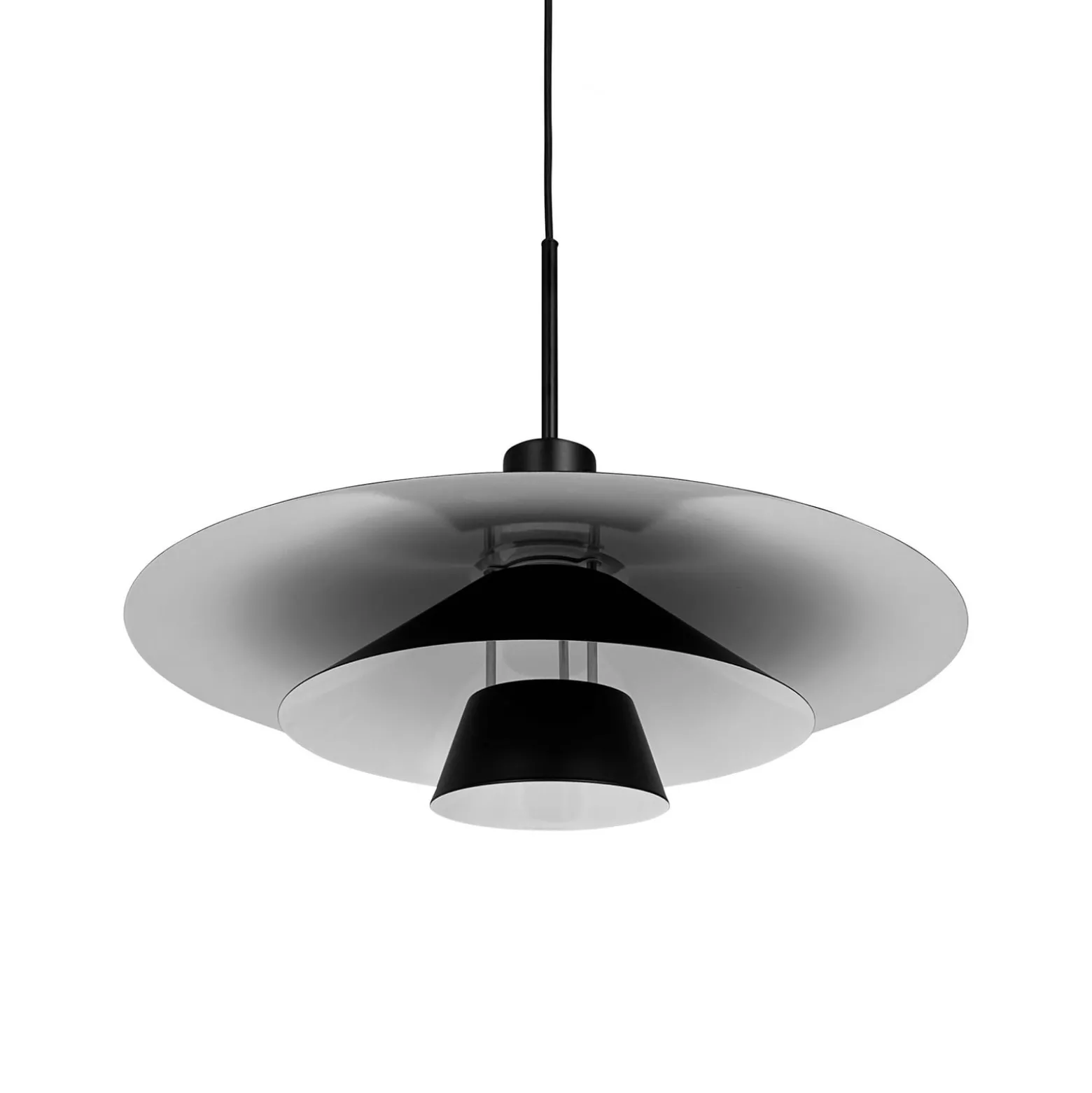Dyberg Larsen Pendellampe Kay, Ø 50 cm, schwarz, Metall