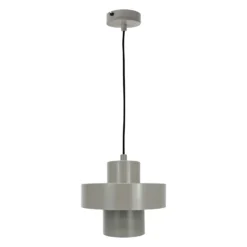 Dyberg Larsen Pendellampe Stoke, grau, Ø 20 cm, Metall