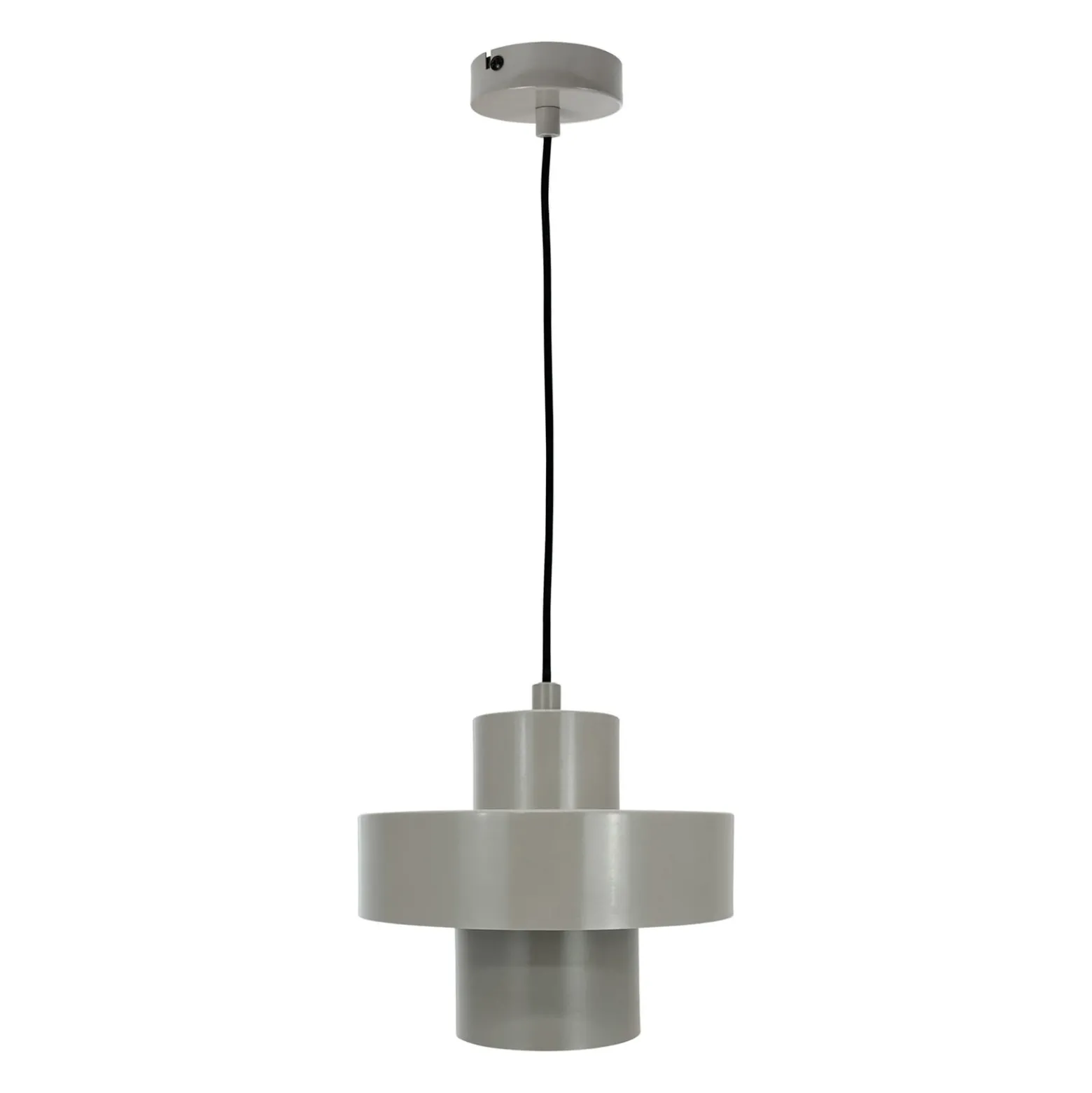 Dyberg Larsen Pendellampe Stoke, grau, Ø 20 cm, Metall
