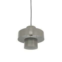 Dyberg Larsen Pendellampe Stoke, grau, Ø 20 cm, Metall