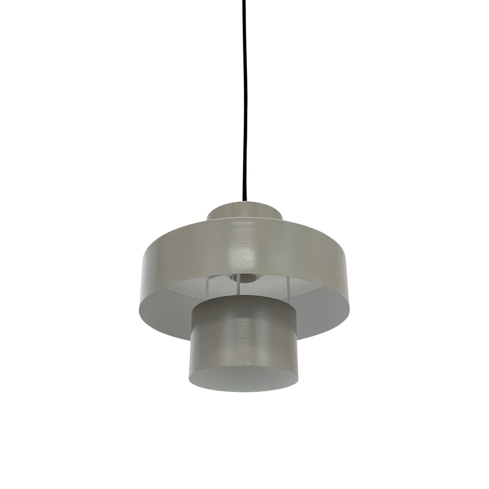 Dyberg Larsen Pendellampe Stoke, grau, Ø 20 cm, Metall