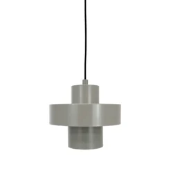 Dyberg Larsen Pendellampe Stoke, grau, Ø 20 cm, Metall