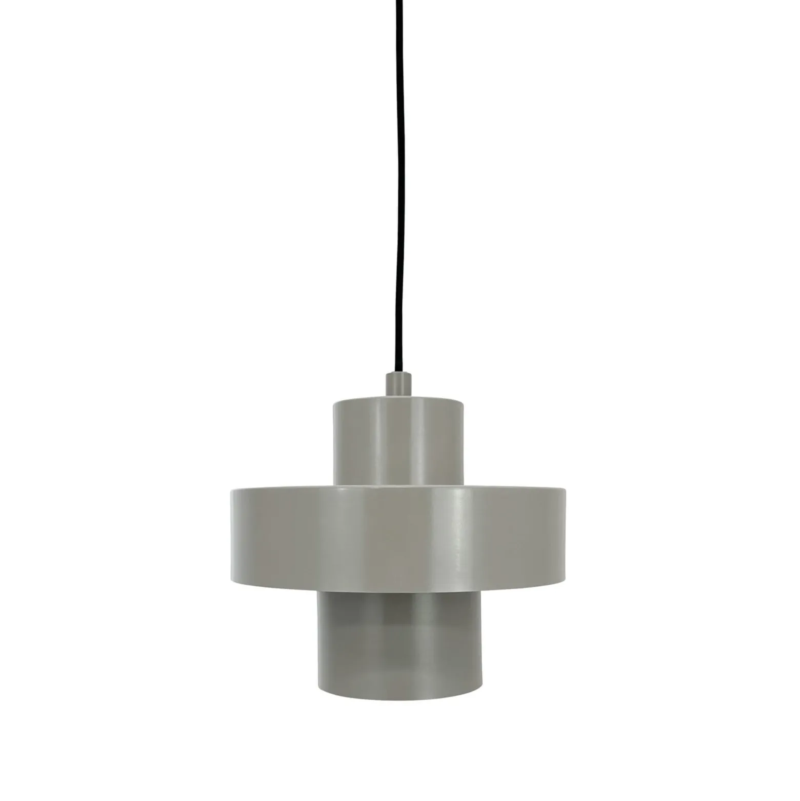 Dyberg Larsen Pendellampe Stoke, grau, Ø 20 cm, Metall