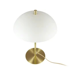 Dyberg Larsen Tischleuchte Globus, beige/messing, 44 cm