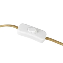 Dyberg Larsen Tischleuchte Globus, beige/messing, 44 cm