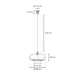 EBB & FLOW Horizon Hängelampe gold rauch Ø 36 cm