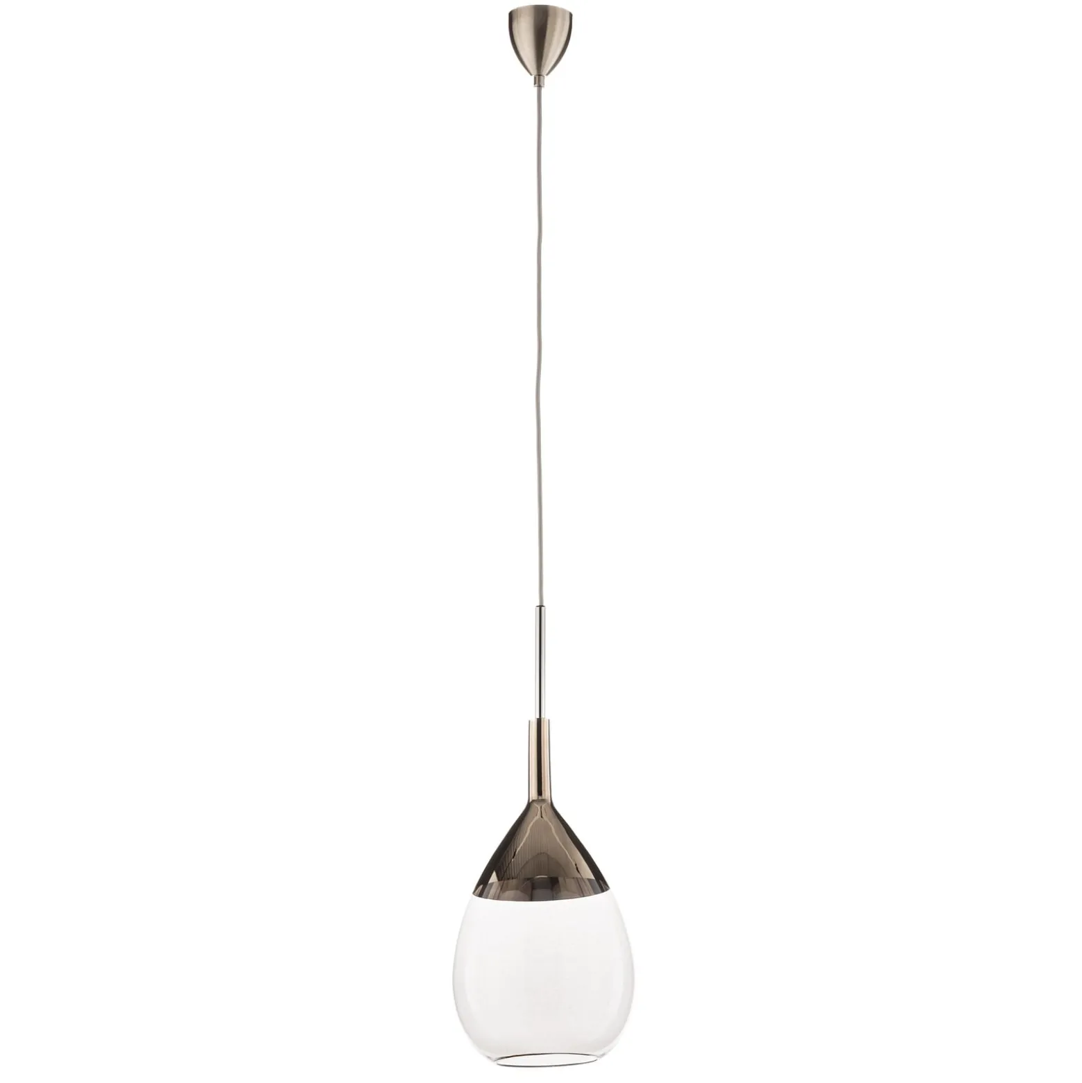 EBB & FLOW Lute Pendelleuchte Platin, Glas grau