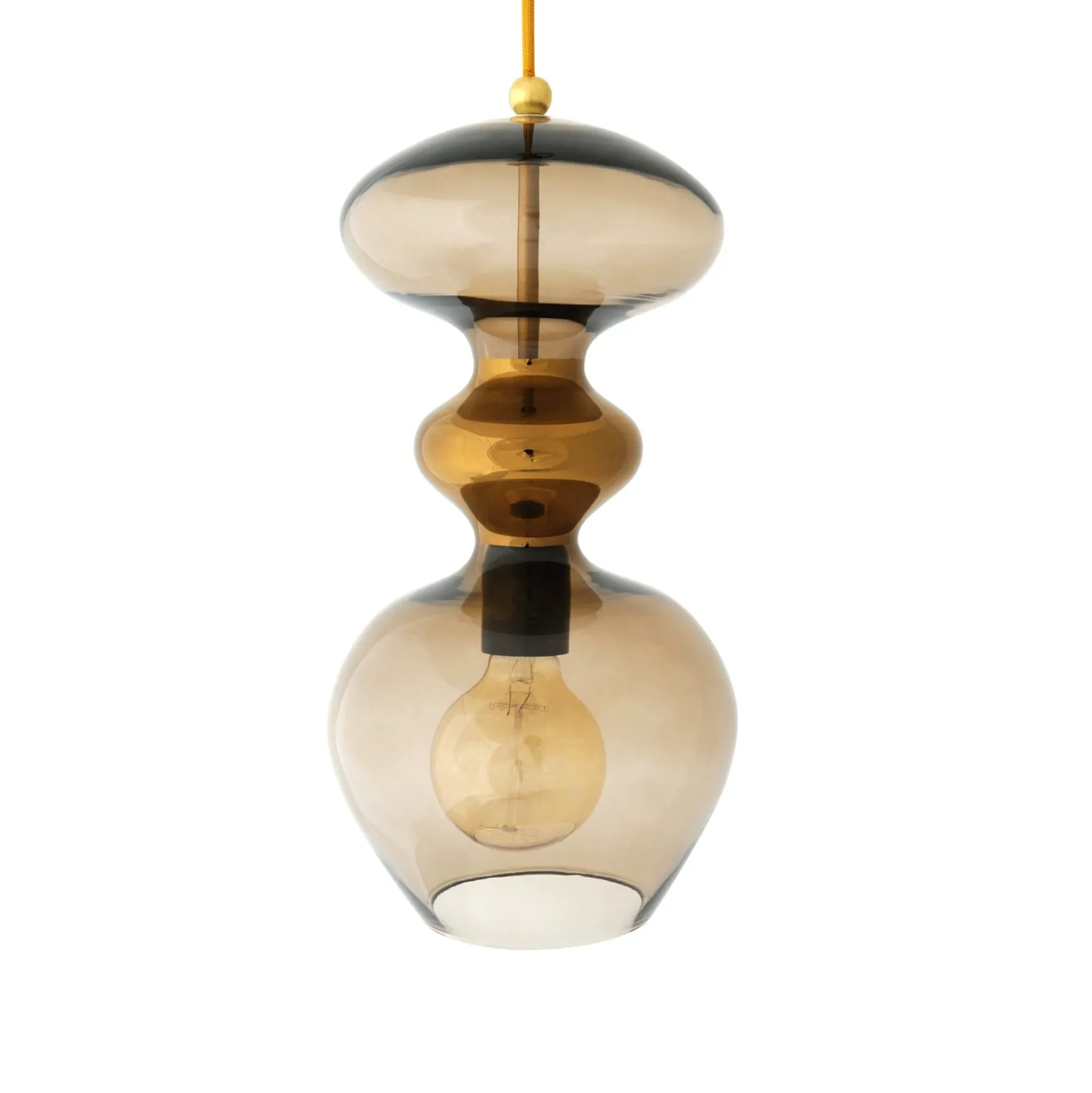 EBB & FLOW Pendelleuchte Futura M, braun, Glas, Ø 18 cm, E27