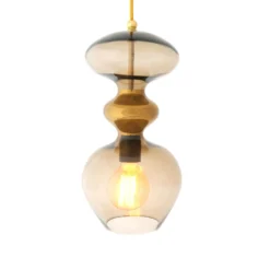 EBB & FLOW Pendelleuchte Futura M, braun, Glas, Ø 18 cm, E27