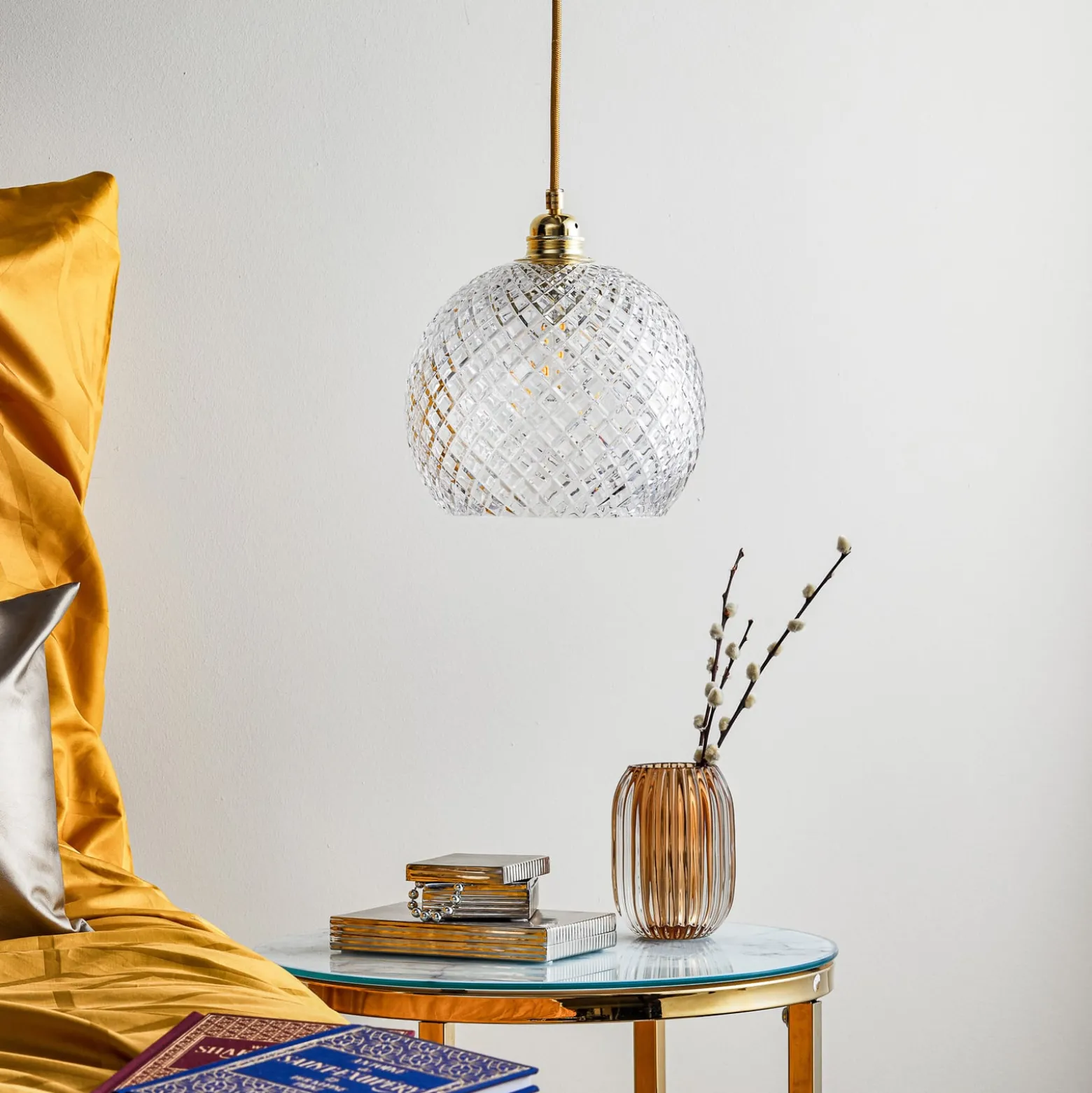 EBB & FLOW Rowan Hängelampe, gold Ø 22cm