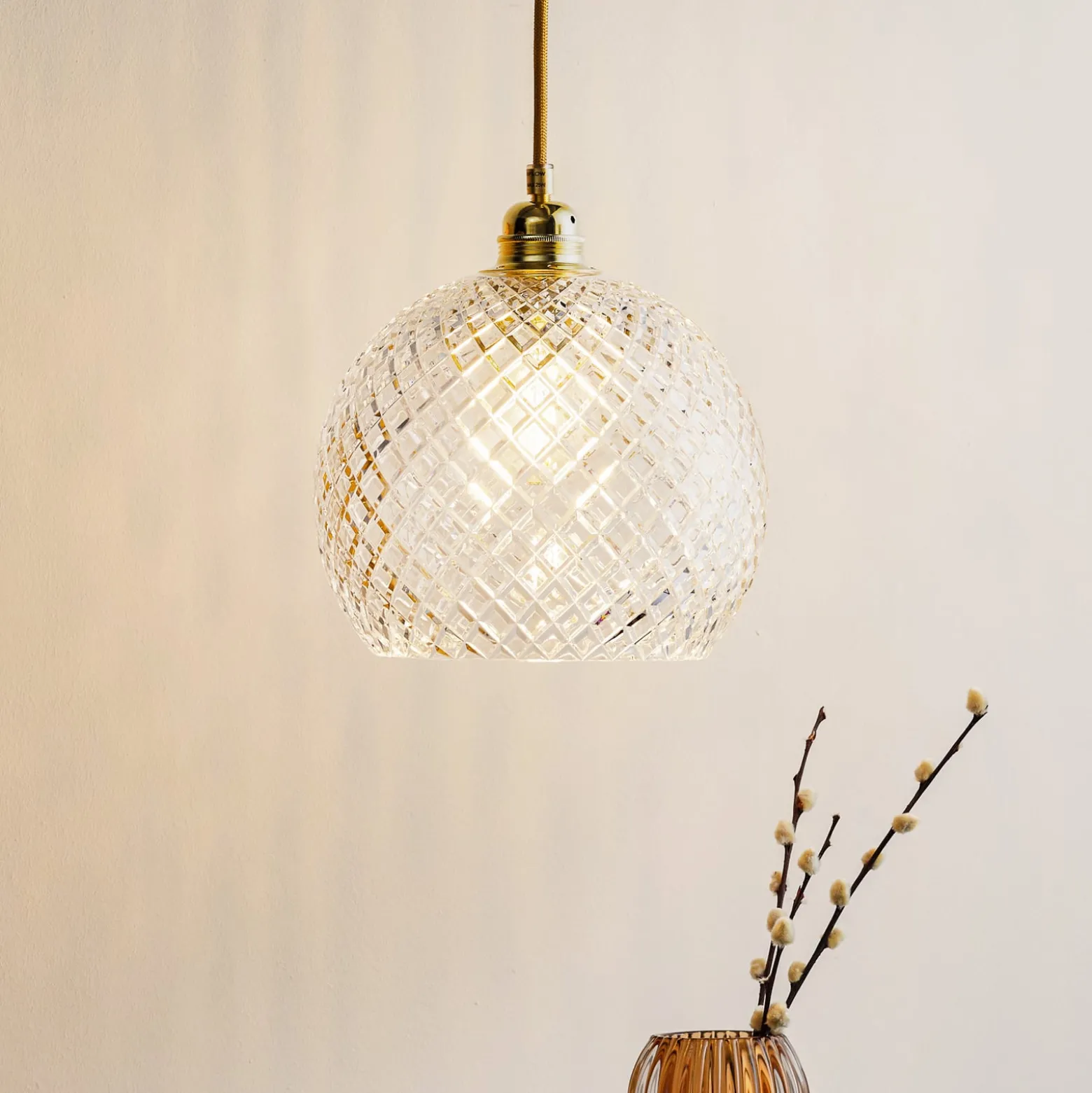 EBB & FLOW Rowan Hängelampe, gold Ø 22cm