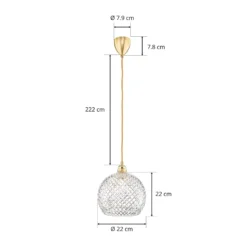 EBB & FLOW Rowan Hängelampe, gold Ø 22cm