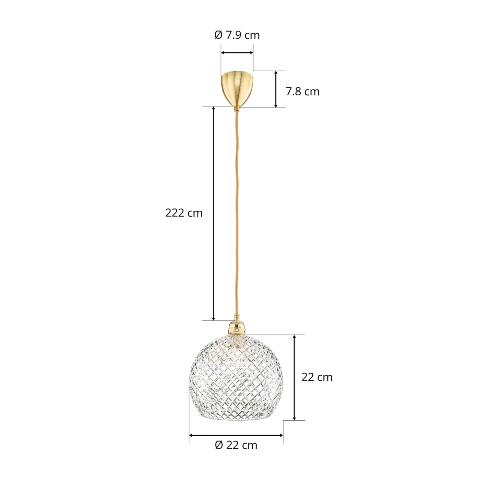 EBB & FLOW Rowan Hängelampe, gold Ø 22cm