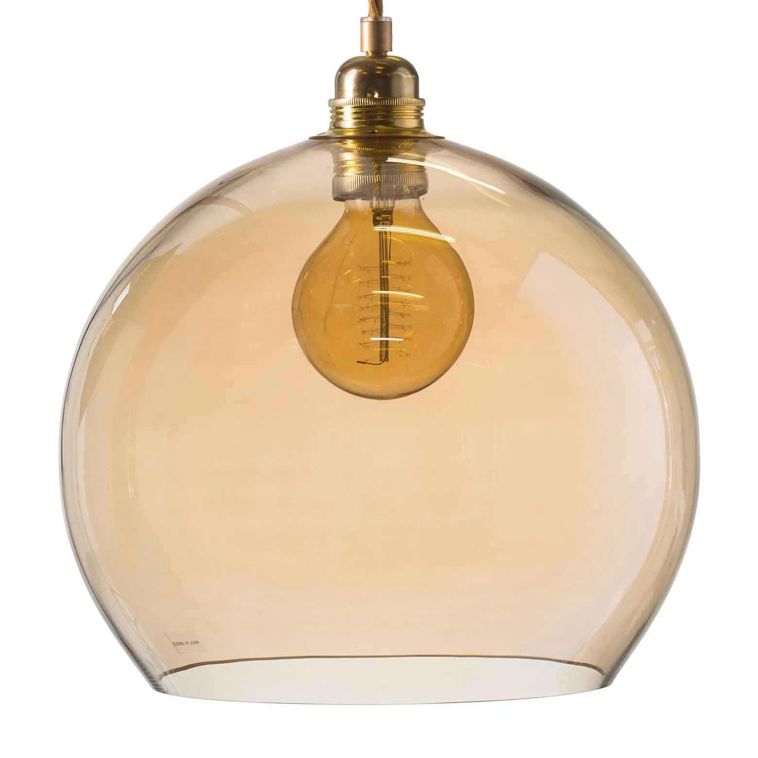 EBB & FLOW Rowan Hängelampe gold/gold-rauch Ø 28cm