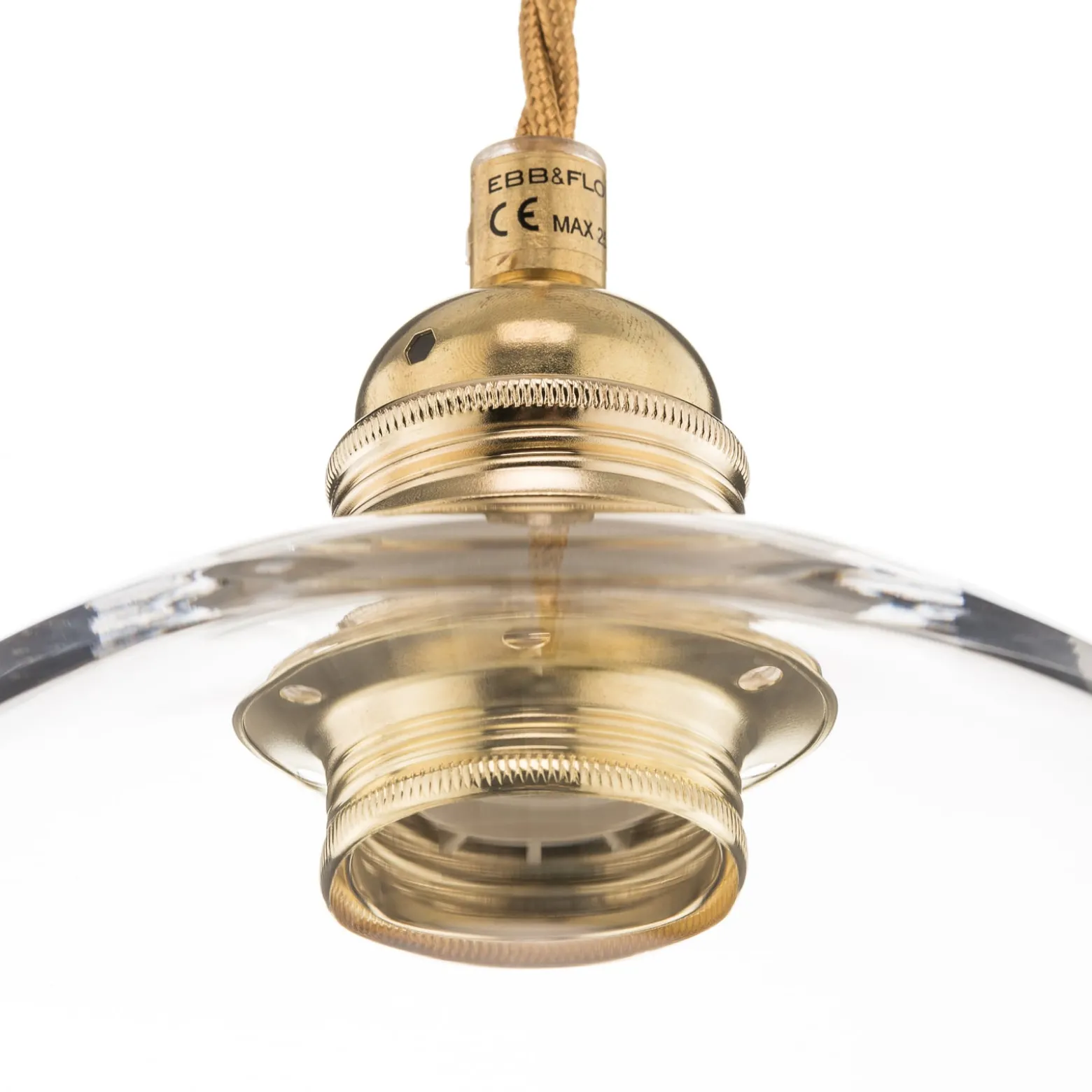 EBB & FLOW Rowan Pendellampe Klarglas, gold Ø 22cm