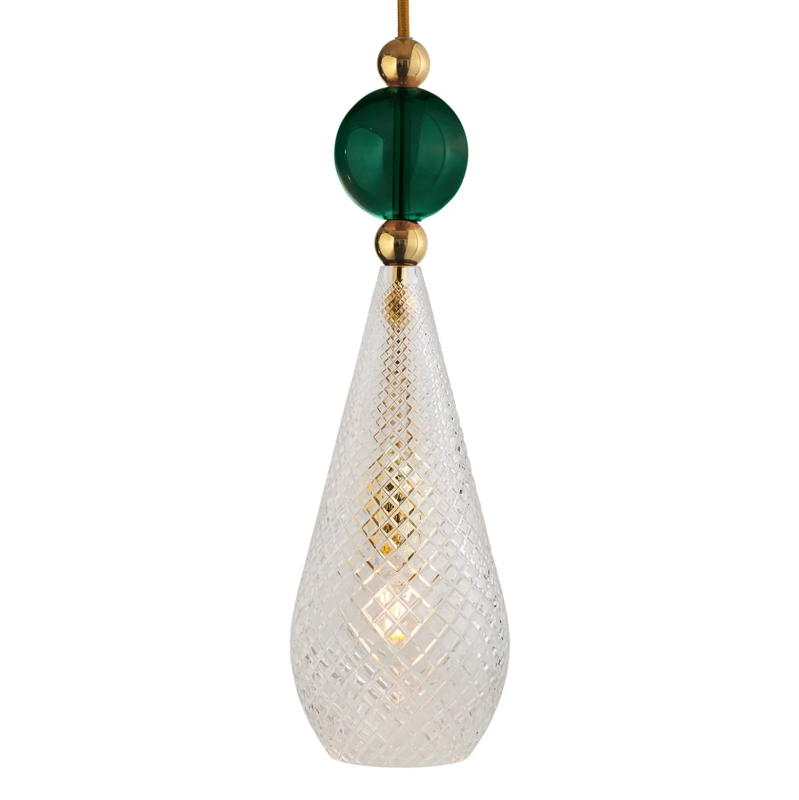 EBB & FLOW Smykke L gold crystal check grüner Ball