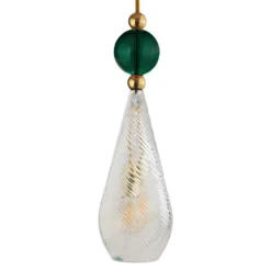 EBB & FLOW Smykke L gold crystal swirl efeugrün