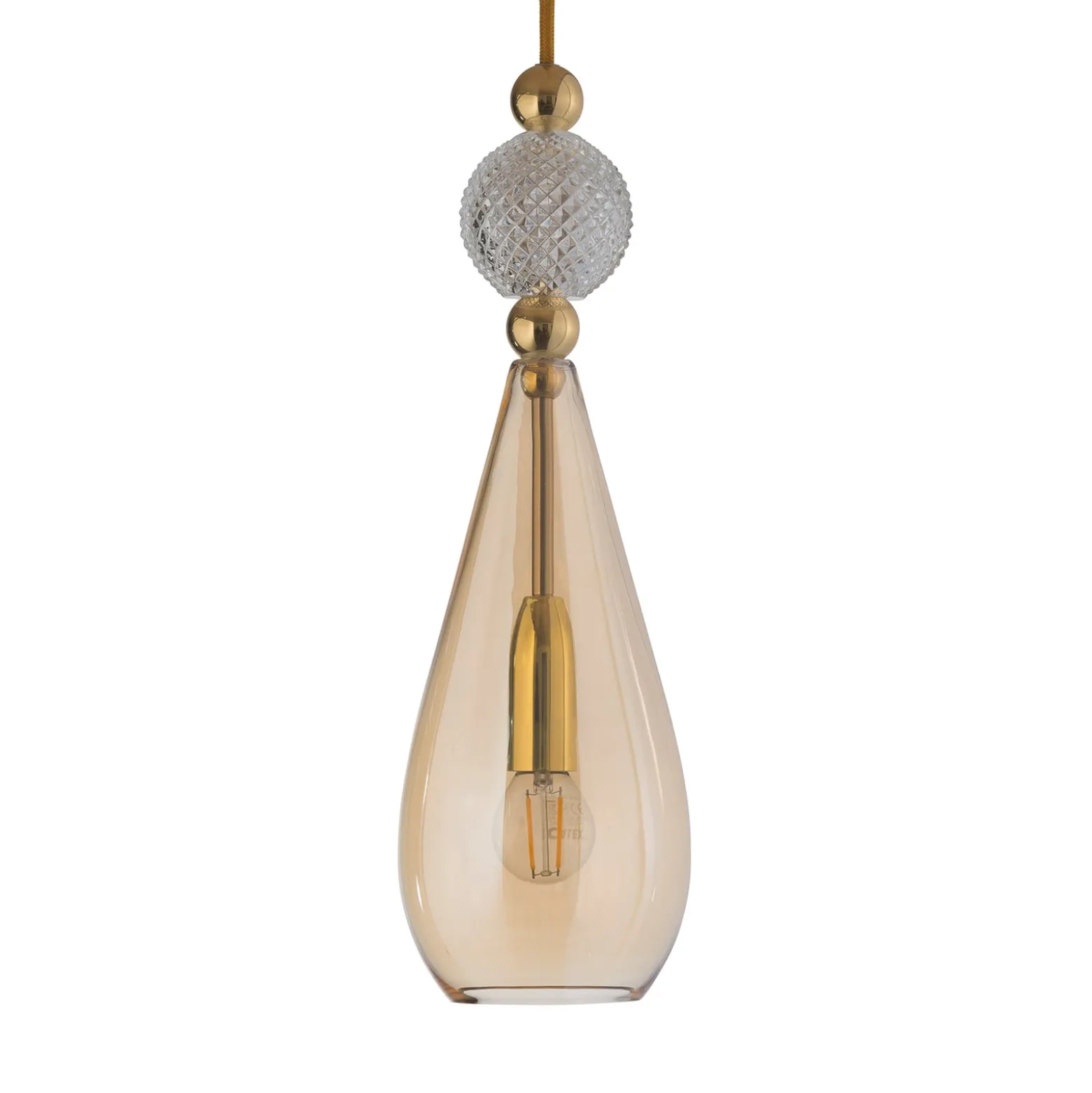 EBB & FLOW Smykke M gold crystal check ball gold
