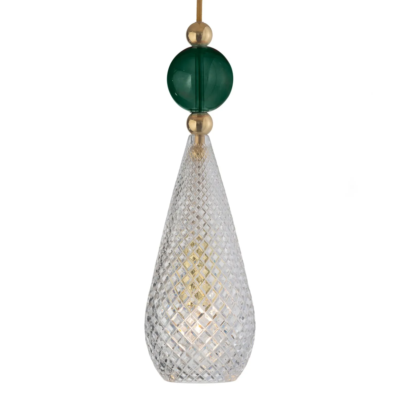 EBB & FLOW Smykke M gold crystal check grüner Ball