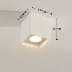 Eckiges Aufbau-Downlight Carson in Weiß