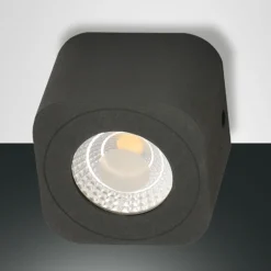 Eckiges LED-Downlight Palmi in Anthrazit