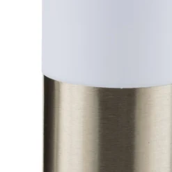 Edelstahl-Sockelleuchte Chorus mit Steckdose, 50cm