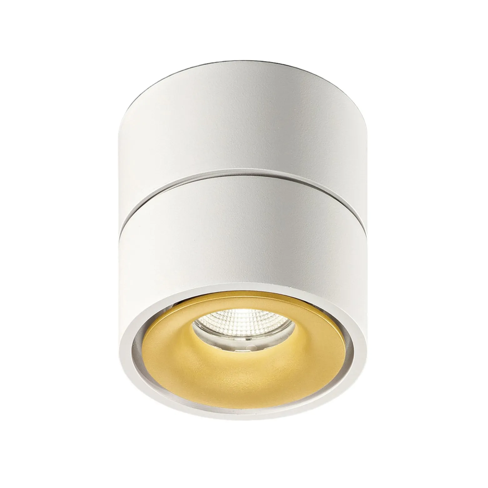 Egger Clippo LED-Deckenspot, weiß-gold, 2.700K