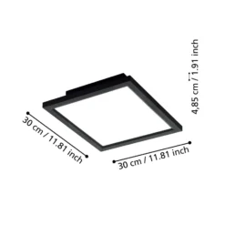 EGLO connect CCT Deckenlampe 30x30cm schwarz