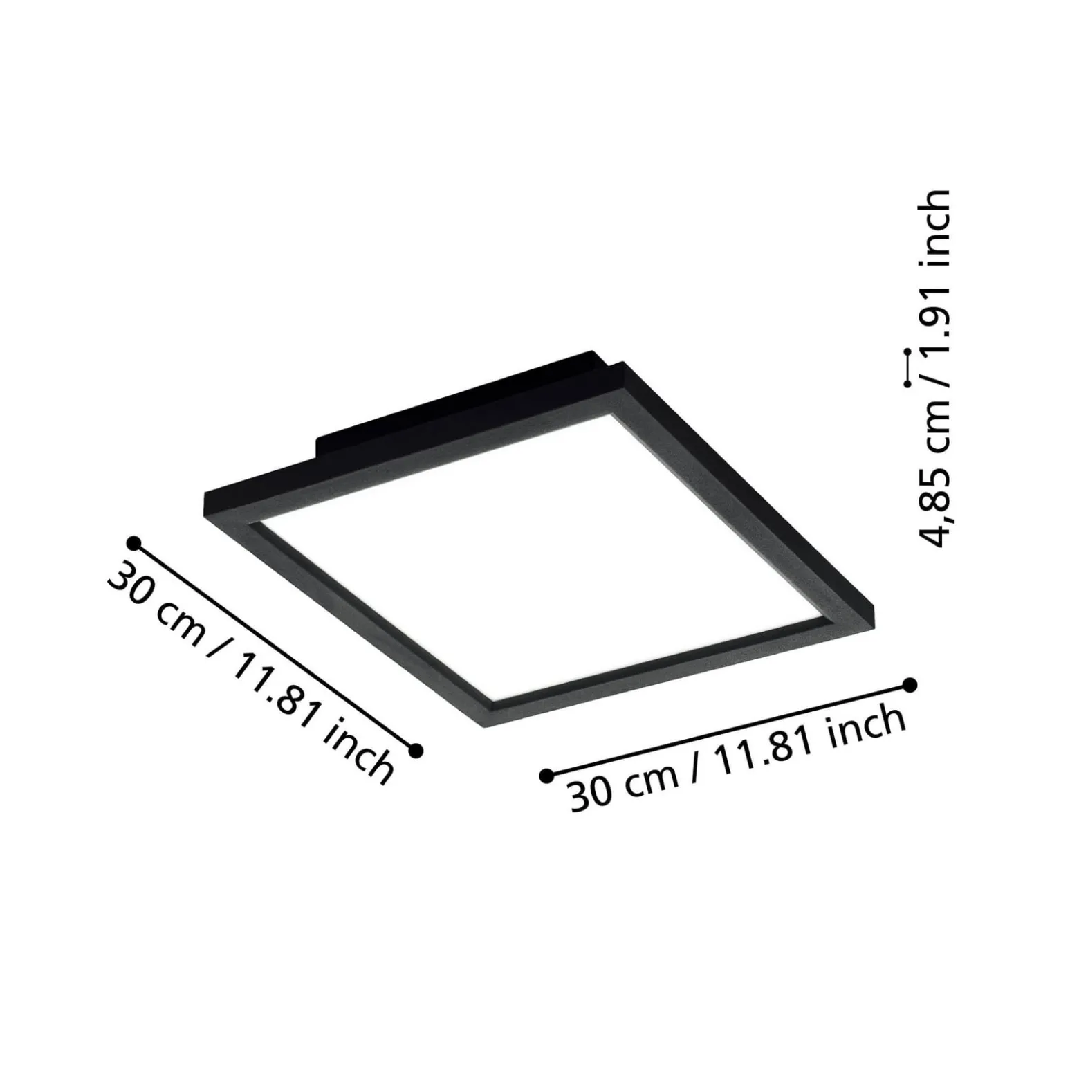 EGLO connect CCT Deckenlampe 30x30cm schwarz