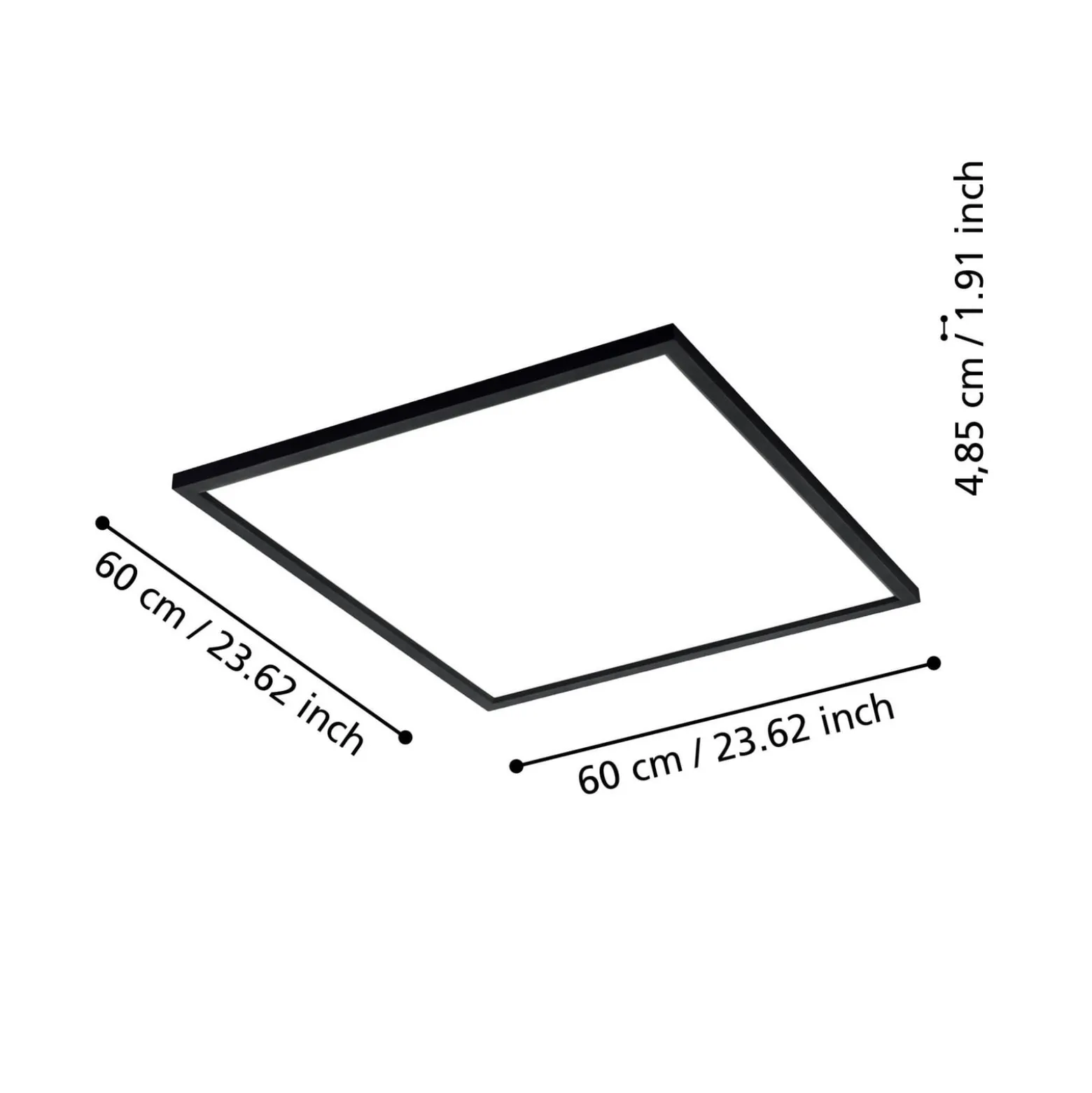 EGLO connect CCT Deckenlampe 59,5x59,5cm schwarz