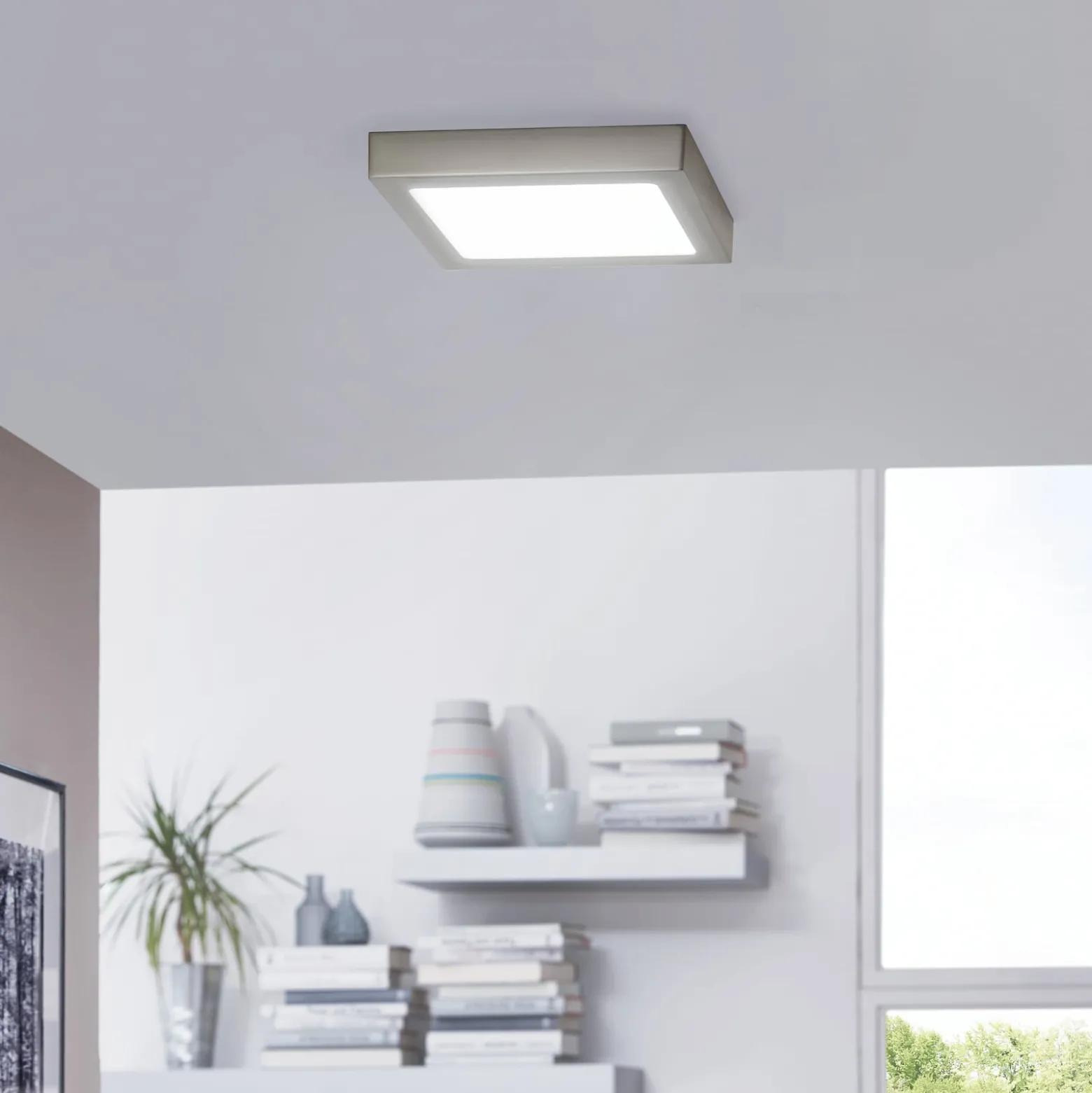 EGLO connect Fueva-C Deckenlampe 22,5cm nickel