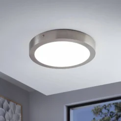 EGLO connect Fueva-C Deckenlampe rund 30cm nickel