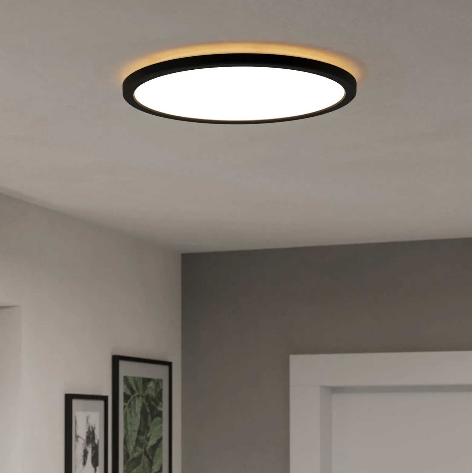 EGLO connect LED-Deckenlampe Rovito-Z, schwarz, Ø 39 cm