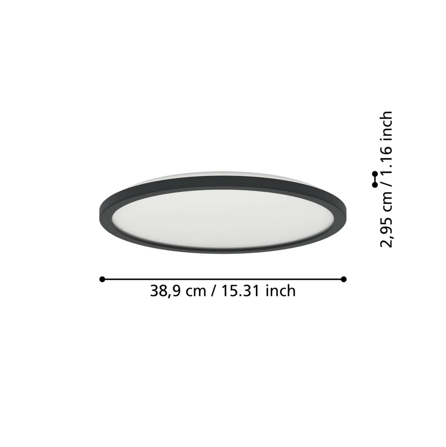 EGLO connect LED-Deckenlampe Rovito-Z, schwarz, Ø 39 cm