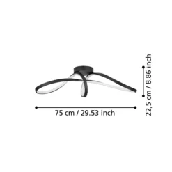 EGLO connect LED-Deckenleuchte Calarossa-Z, schwarz, Alu